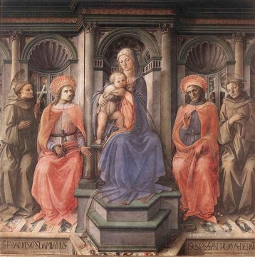 Madonna entronizada con los santos renacentistas Filippo Lippi Pinturas al óleo